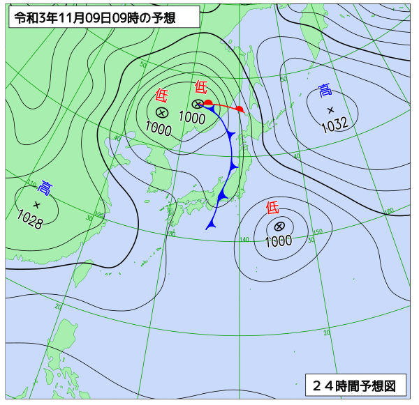 気象庁作成天気図