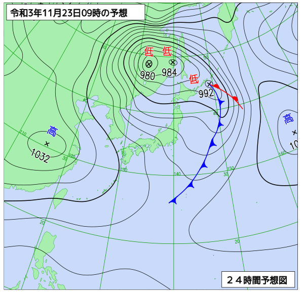 気象庁作成天気図