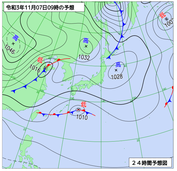 気象庁作成天気図