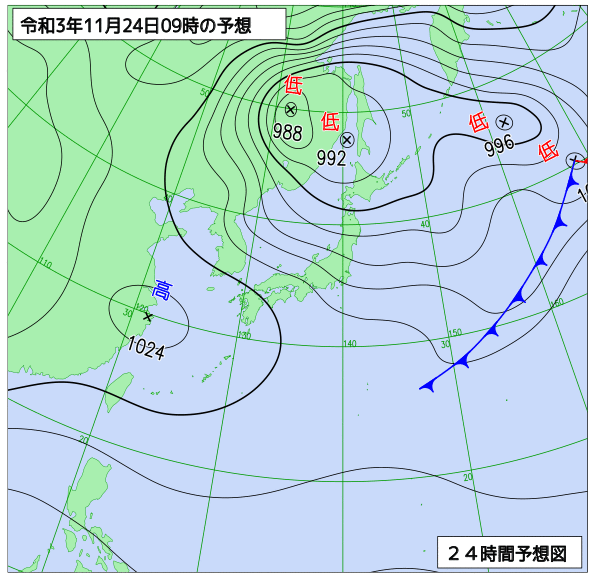 気象庁作成天気図