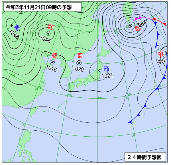 気象庁作成天気図