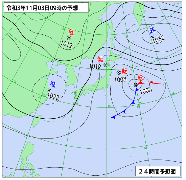 気象庁作成天気図