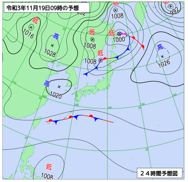 気象庁作成天気図