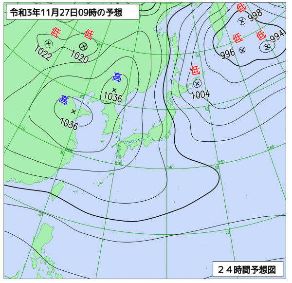 気象庁作成天気図