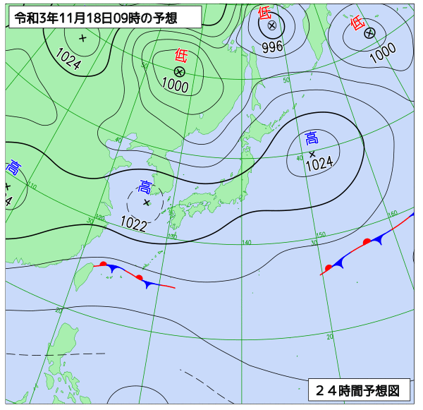 気象庁作成天気図