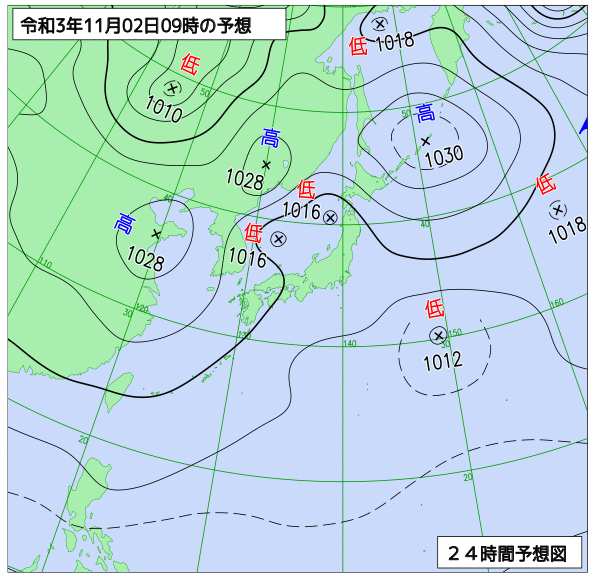 気象庁作成天気図