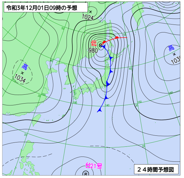 気象庁作成天気図