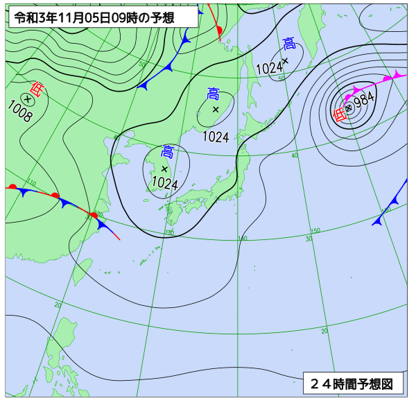 気象庁作成天気図