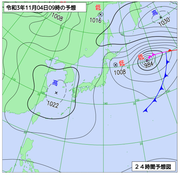 気象庁作成天気図