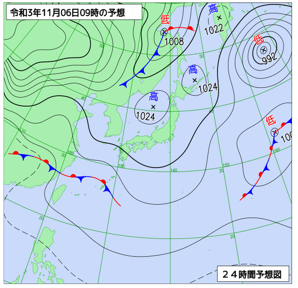 気象庁作成天気図