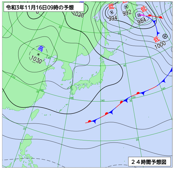 気象庁作成天気図