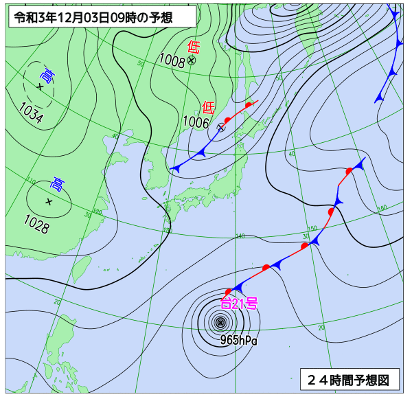 気象庁作成天気図