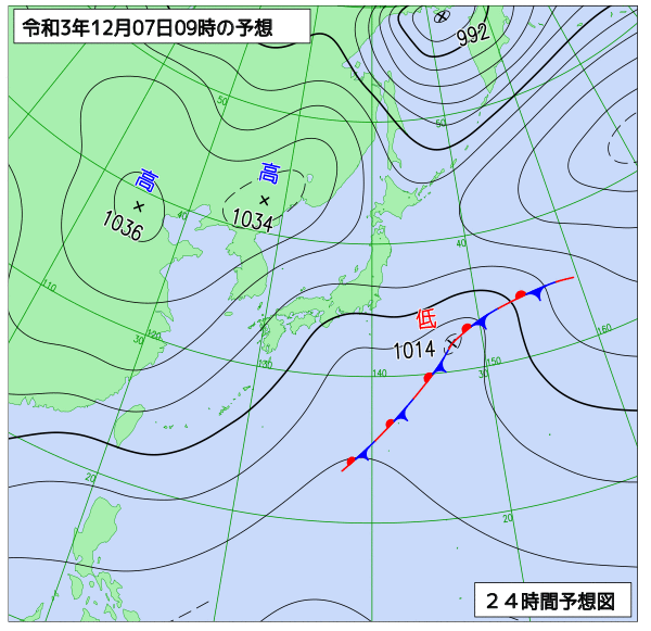 気象庁作成天気図