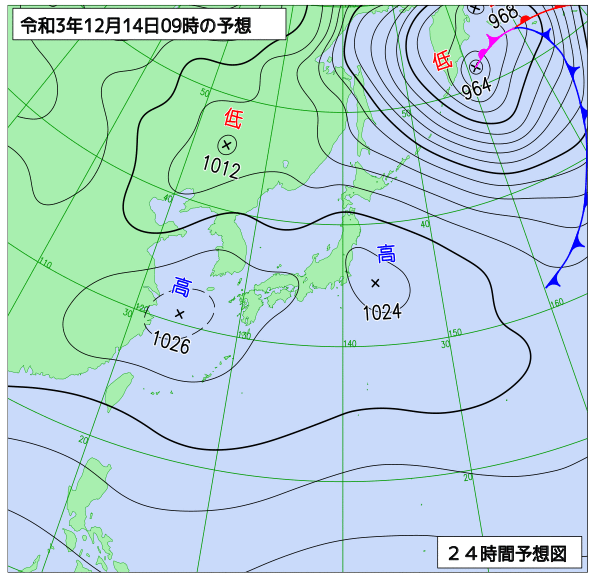 気象庁作成天気図