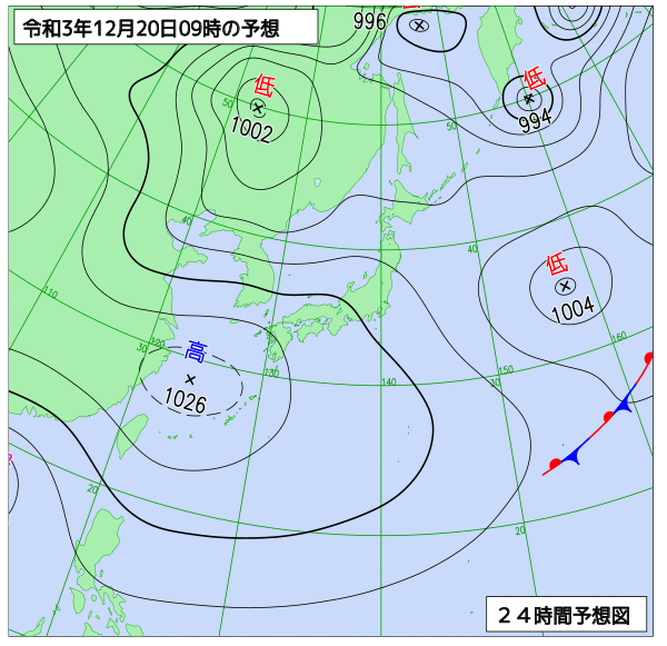 気象庁作成天気図