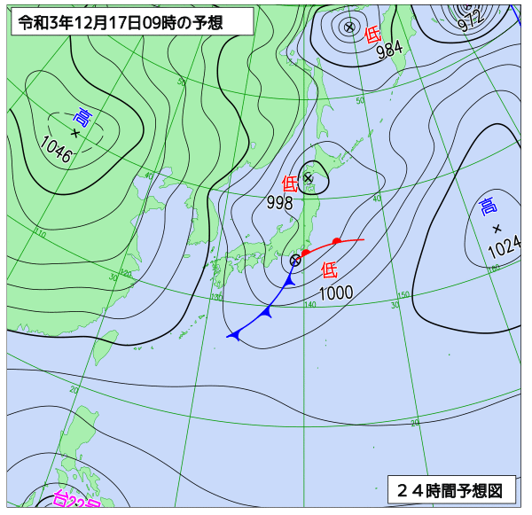 気象庁作成天気図