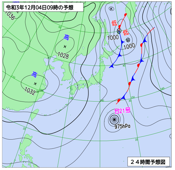 気象庁作成天気図