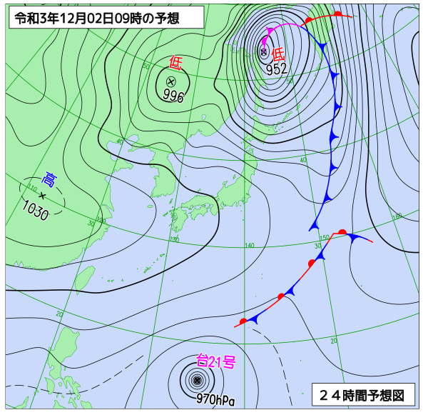 気象庁作成天気図