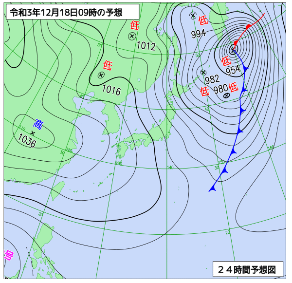 気象庁作成天気図