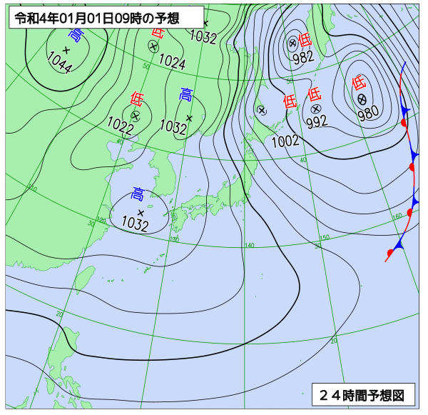 気象庁作成天気図