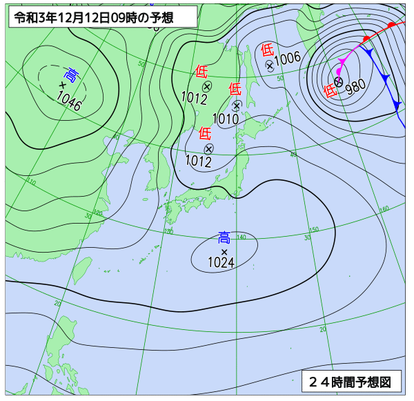 気象庁作成天気図