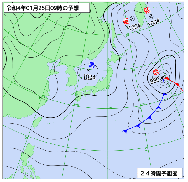 気象庁作成天気図