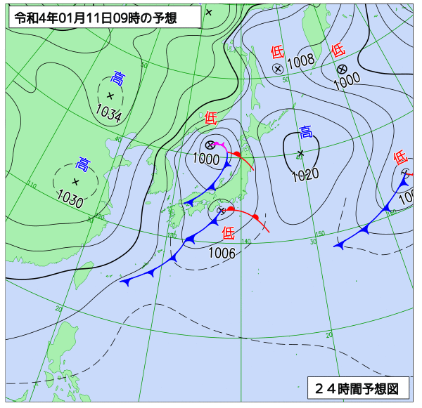 気象庁作成天気図