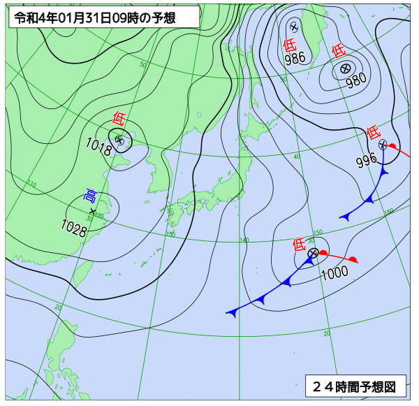 気象庁作成天気図