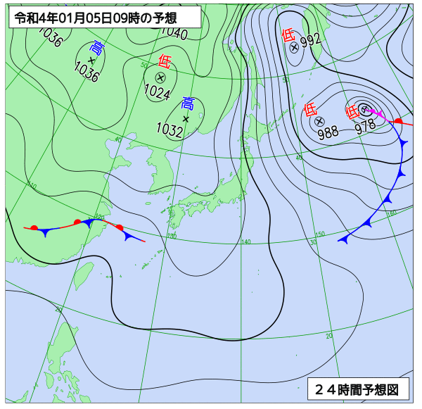 気象庁作成天気図