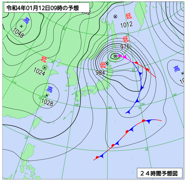 気象庁作成天気図