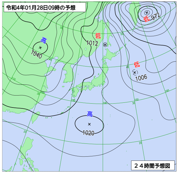 気象庁作成天気図