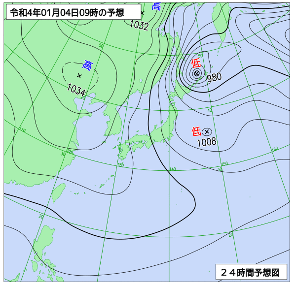 気象庁作成天気図