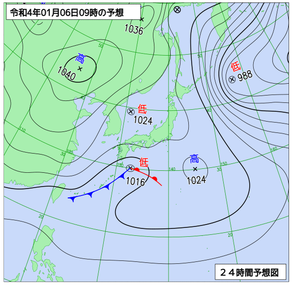 気象庁作成天気図