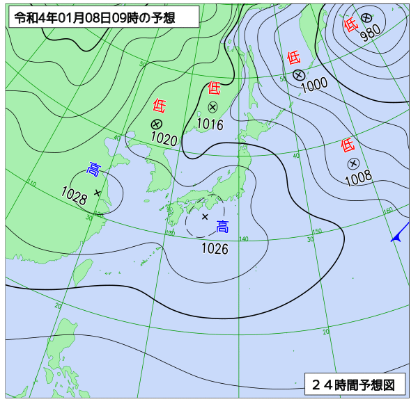 気象庁作成天気図