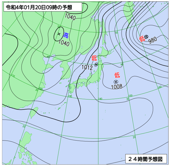 気象庁作成天気図