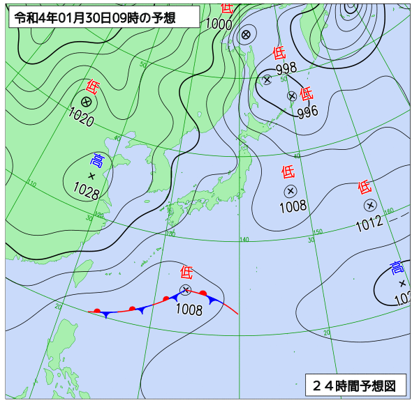 気象庁作成天気図