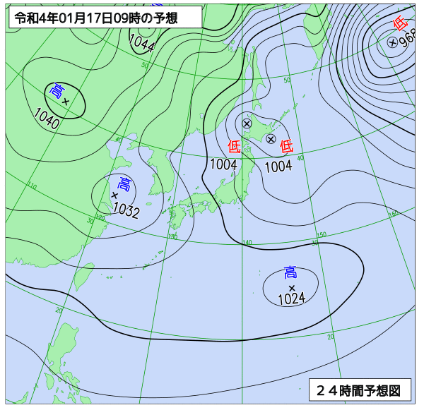 気象庁作成天気図