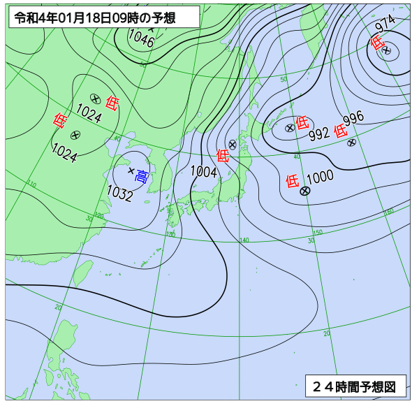 気象庁作成天気図