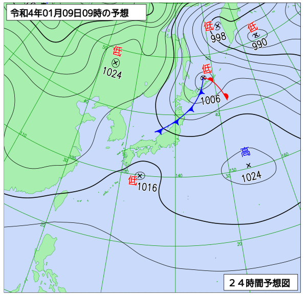 気象庁作成天気図