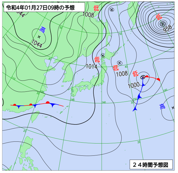 気象庁作成天気図