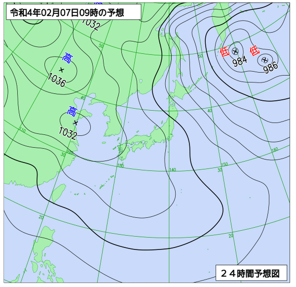 気象庁作成天気図