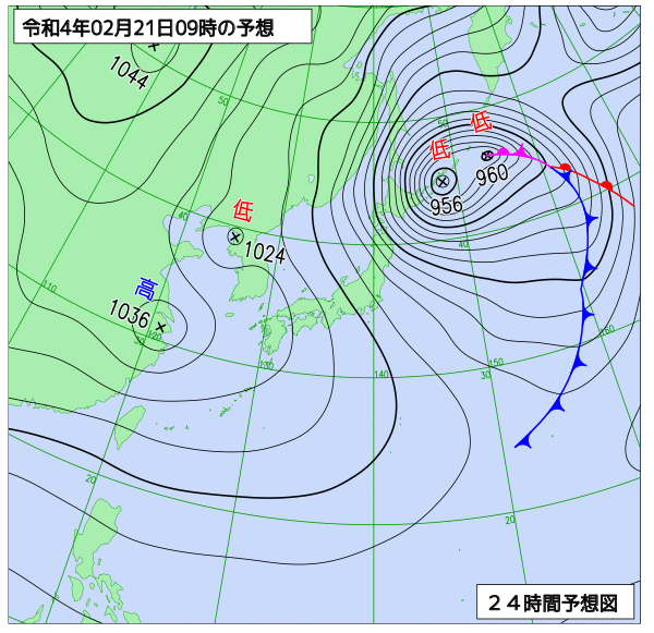 気象庁作成天気図