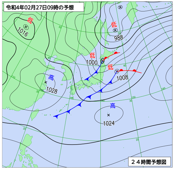 気象庁作成天気図