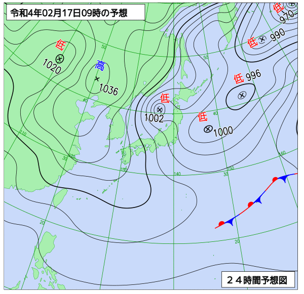 気象庁作成天気図