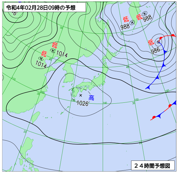 気象庁作成天気図