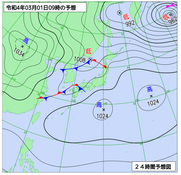 気象庁作成天気図