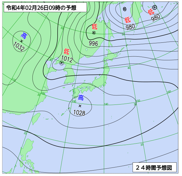 気象庁作成天気図