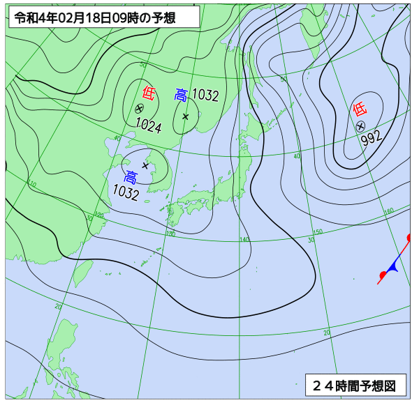 気象庁作成天気図