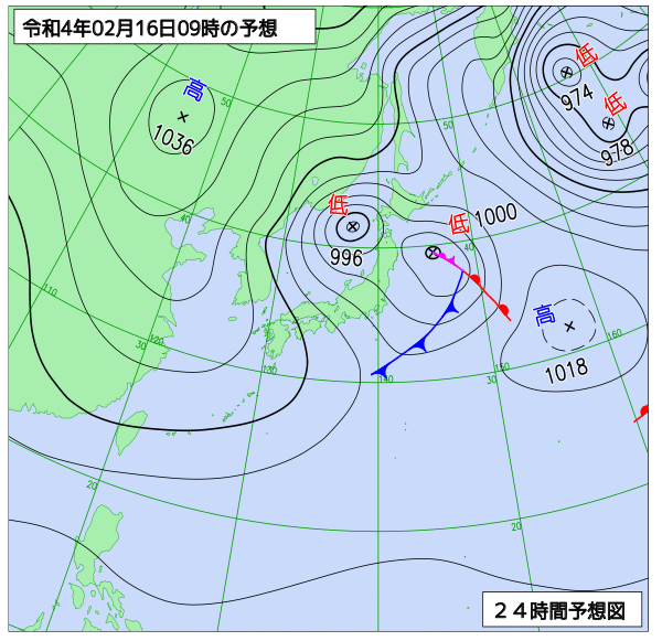 気象庁作成天気図