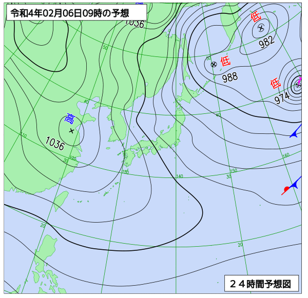 気象庁作成天気図